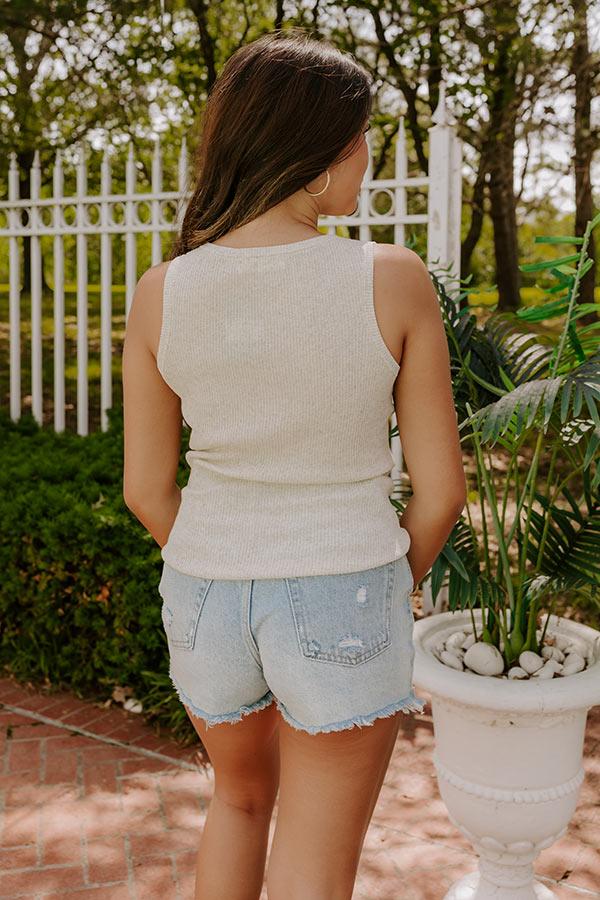 Coastal Brunch Linen-Blend Henley Top in Oatmeal Product Image