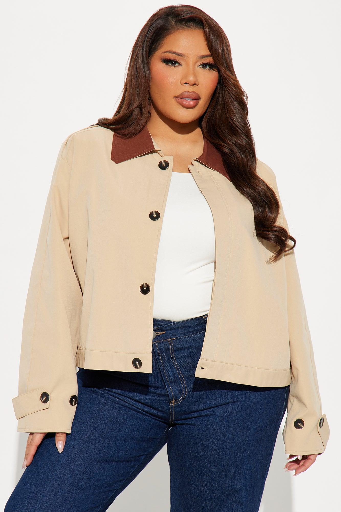 Asking Questions Barn Jacket - Khaki/combo Female Product Image
