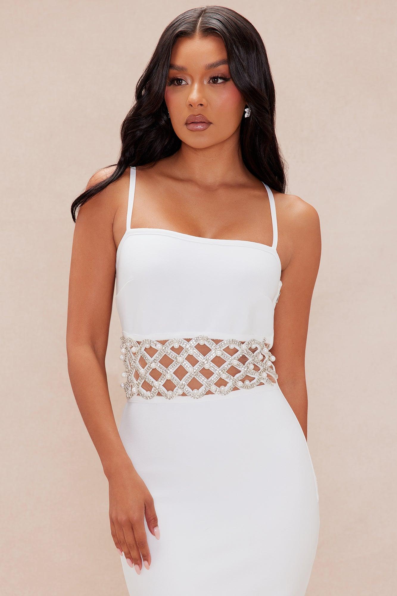 Athina Embellished Maxi Dress - White Product Image
