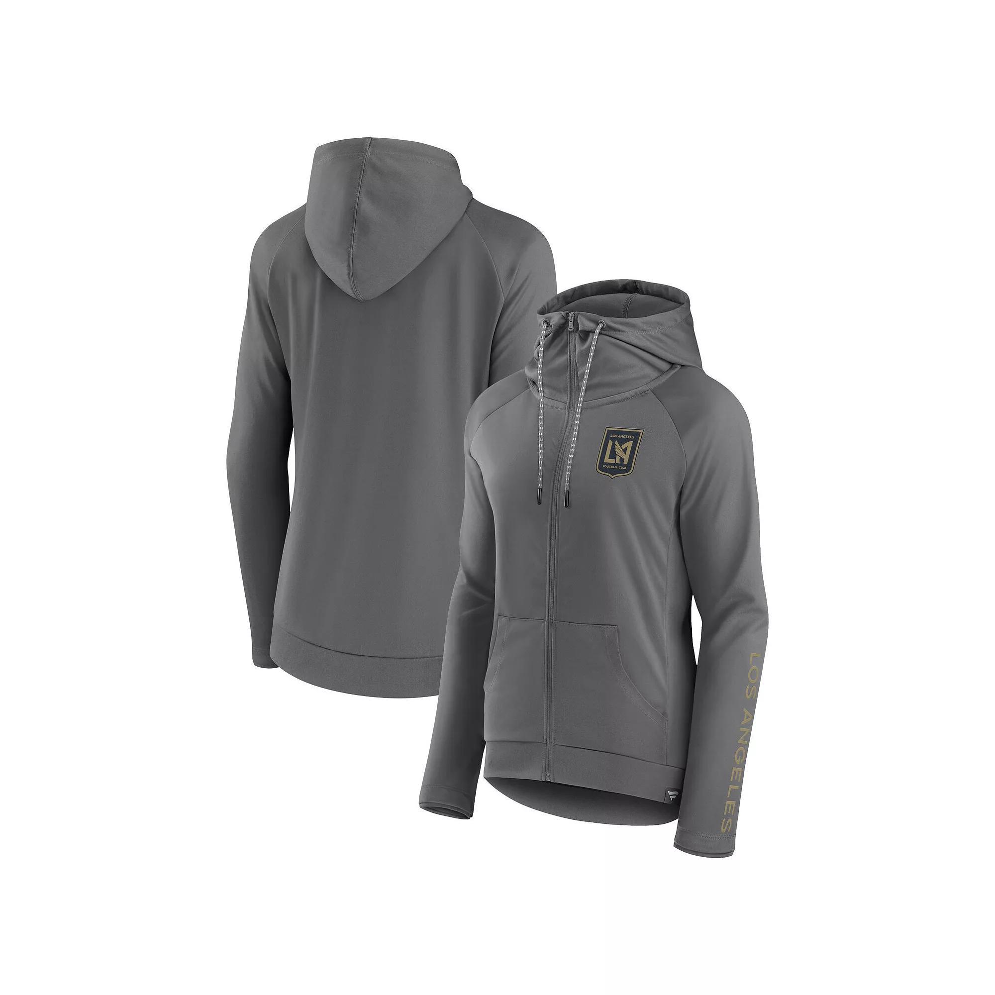 Women's Fanatics Gray LAFC Iconic Raglan Full-Zip Hoodie,  Product Image