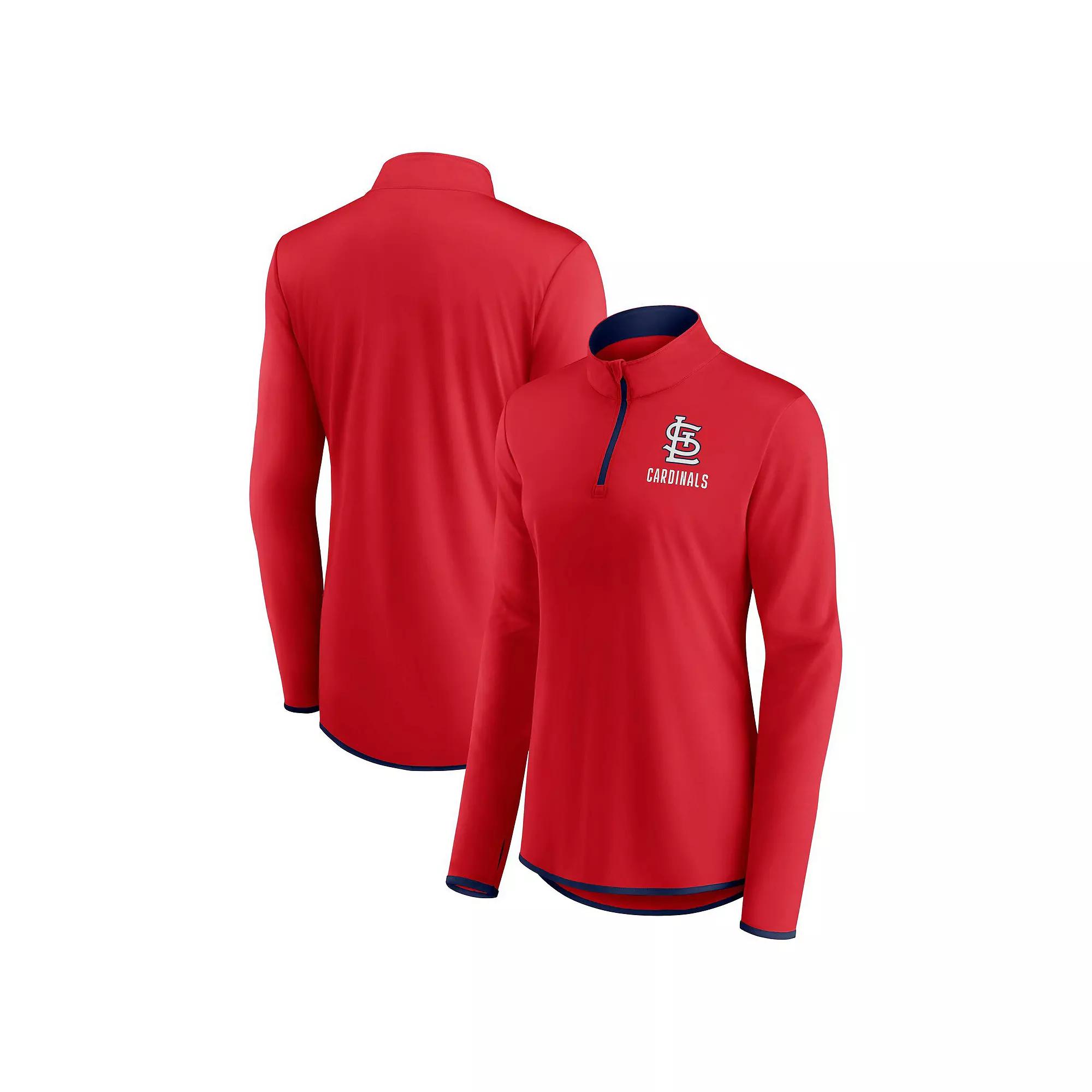 Women's Fanatics Branded Red St. Louis Cardinals Worth The Drive Quarter-Zip Jacket,  Product Image