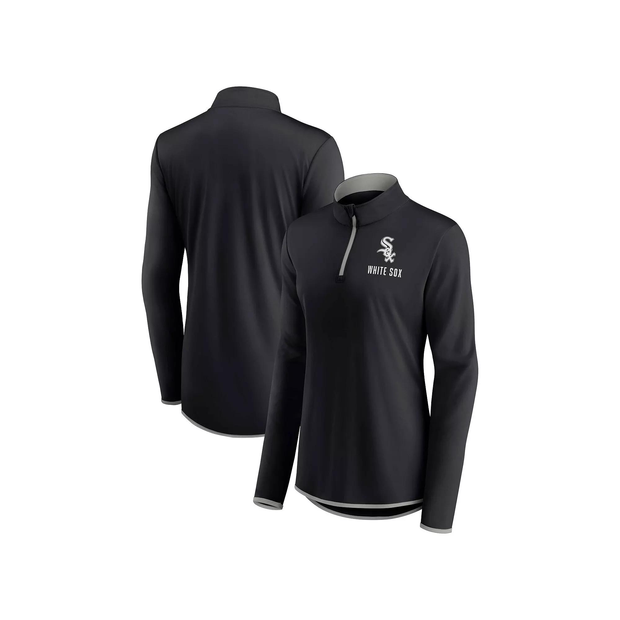Women's Fanatics Branded Black Chicago White Sox Worth The Drive Quarter-Zip Jacket,  Product Image