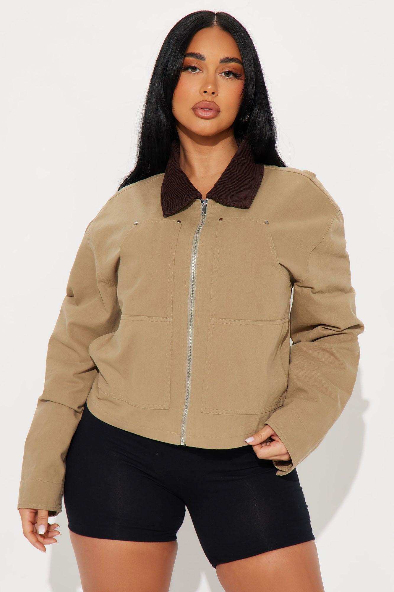 Joelle Barn Jacket - Taupe Female Product Image