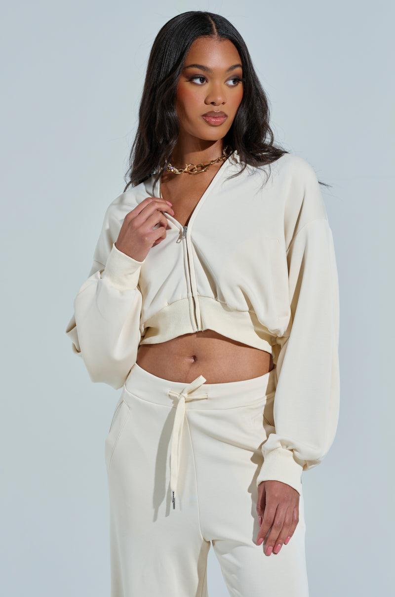 KHOLE RUFFLED ZIP UP SWEATSHIRT Product Image