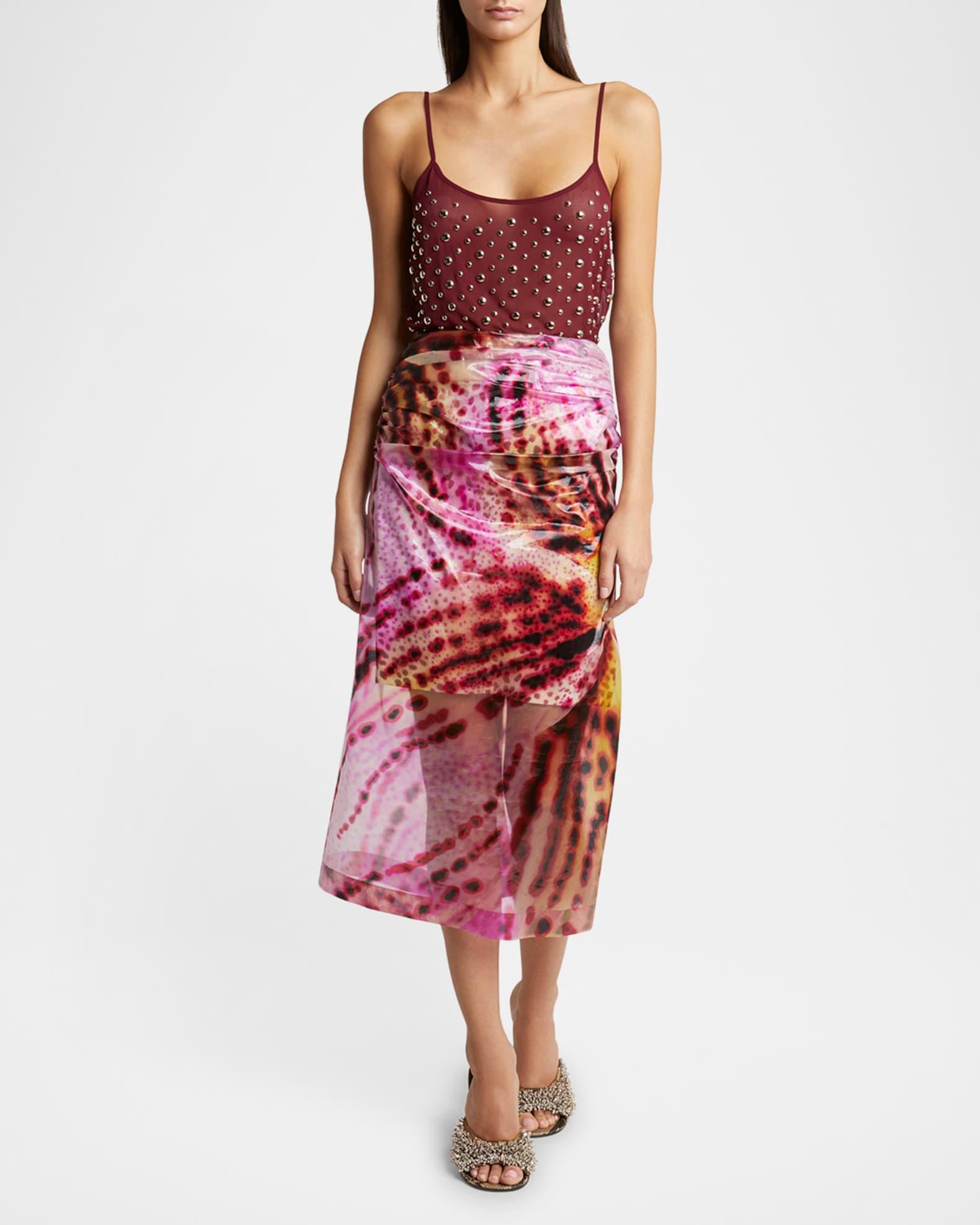 Sami Printed Drape Midi Skirt Product Image