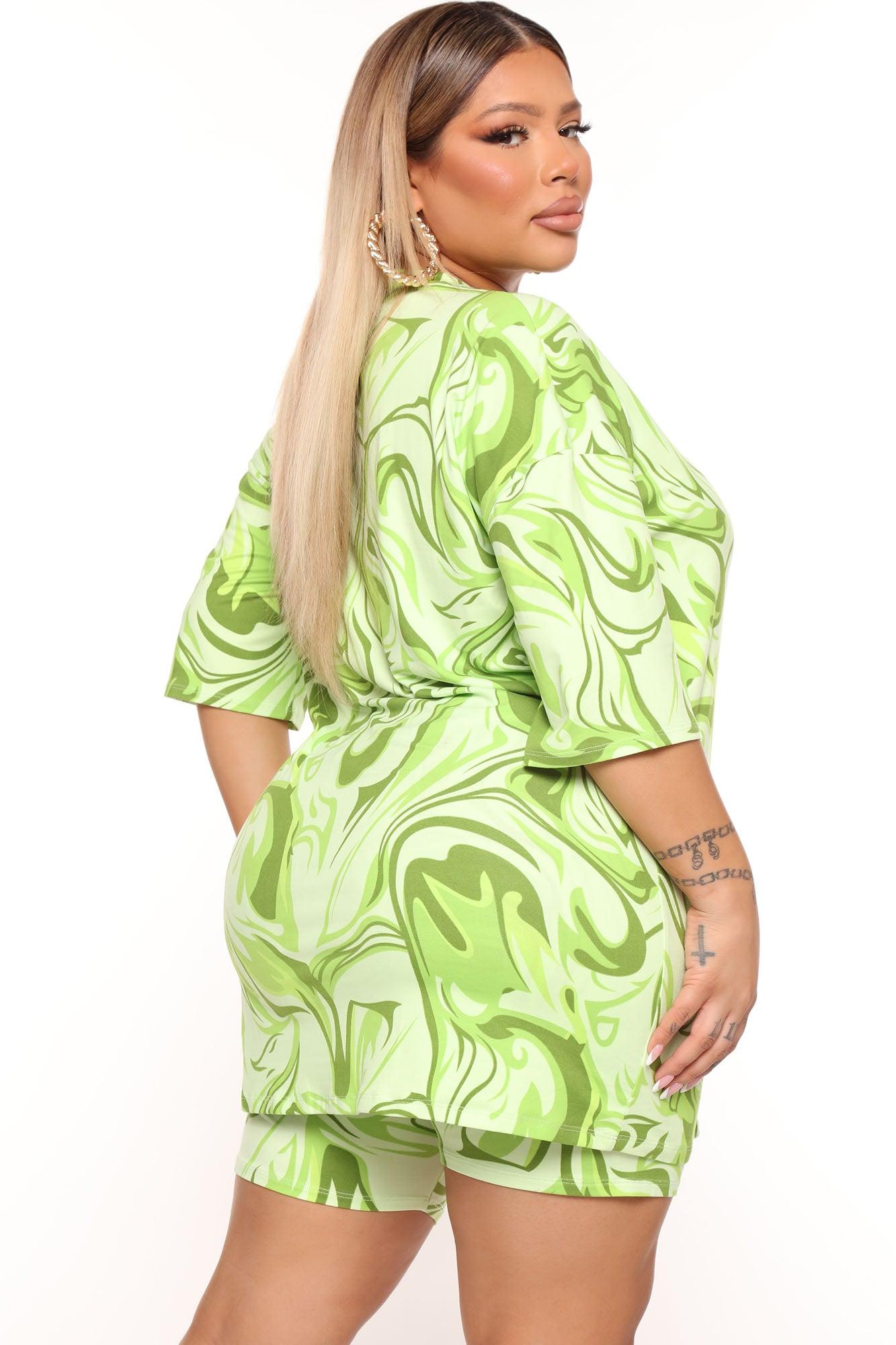 Weekend Vibes Printed Short Set - Green/combo Product Image