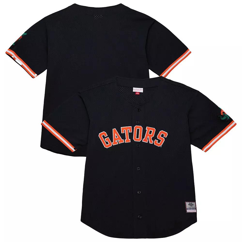 Men's Mitchell & Ness Black Florida Gators On The Clock Full-Button Fashion Jersey,  Product Image