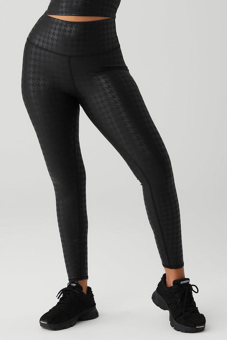 Airlift High-Waist Glimmer Houndstooth Legging - Black Product Image