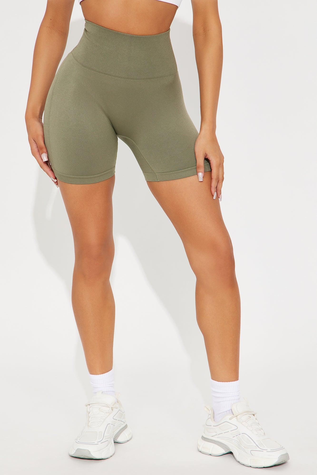 Mia Seamless Biker Short - Olive Female Product Image