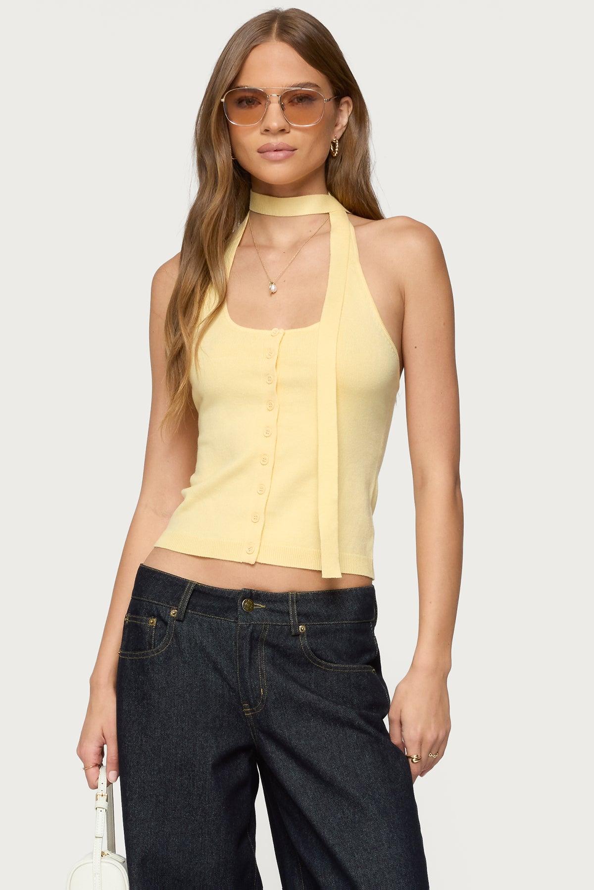 Two Piece Knit Halter Top Product Image