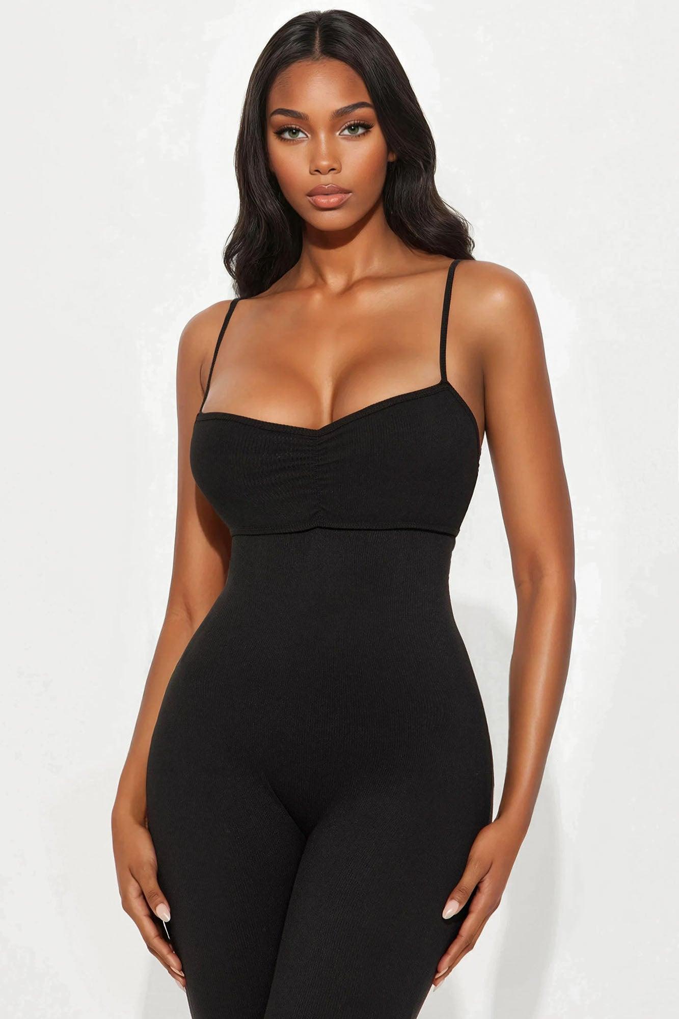 Adryanna Ribbed Capri Jumpsuit - Black Product Image