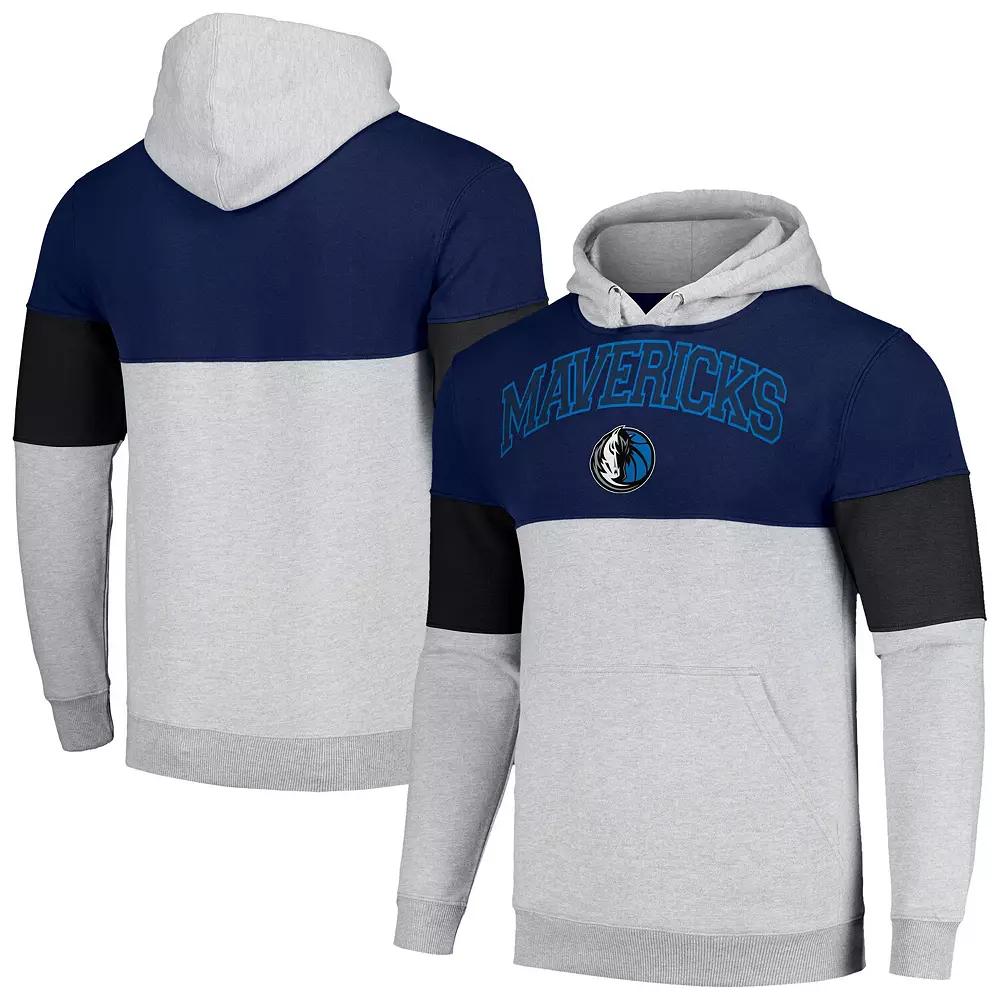 Men's Fanatics Branded Navy/Black Dallas Mavericks Big & Tall Pullover Hoodie, Size: 3XLT, Blue Product Image