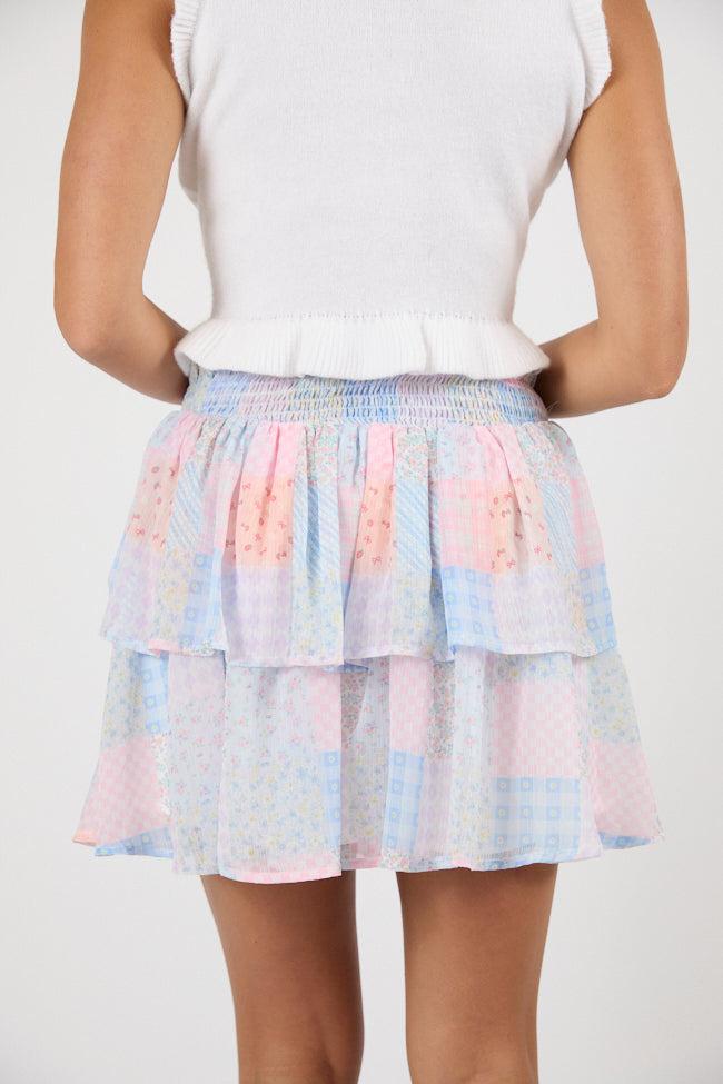 Breezy Multi Pattern Print Tiered Skort FINAL SALE Product Image