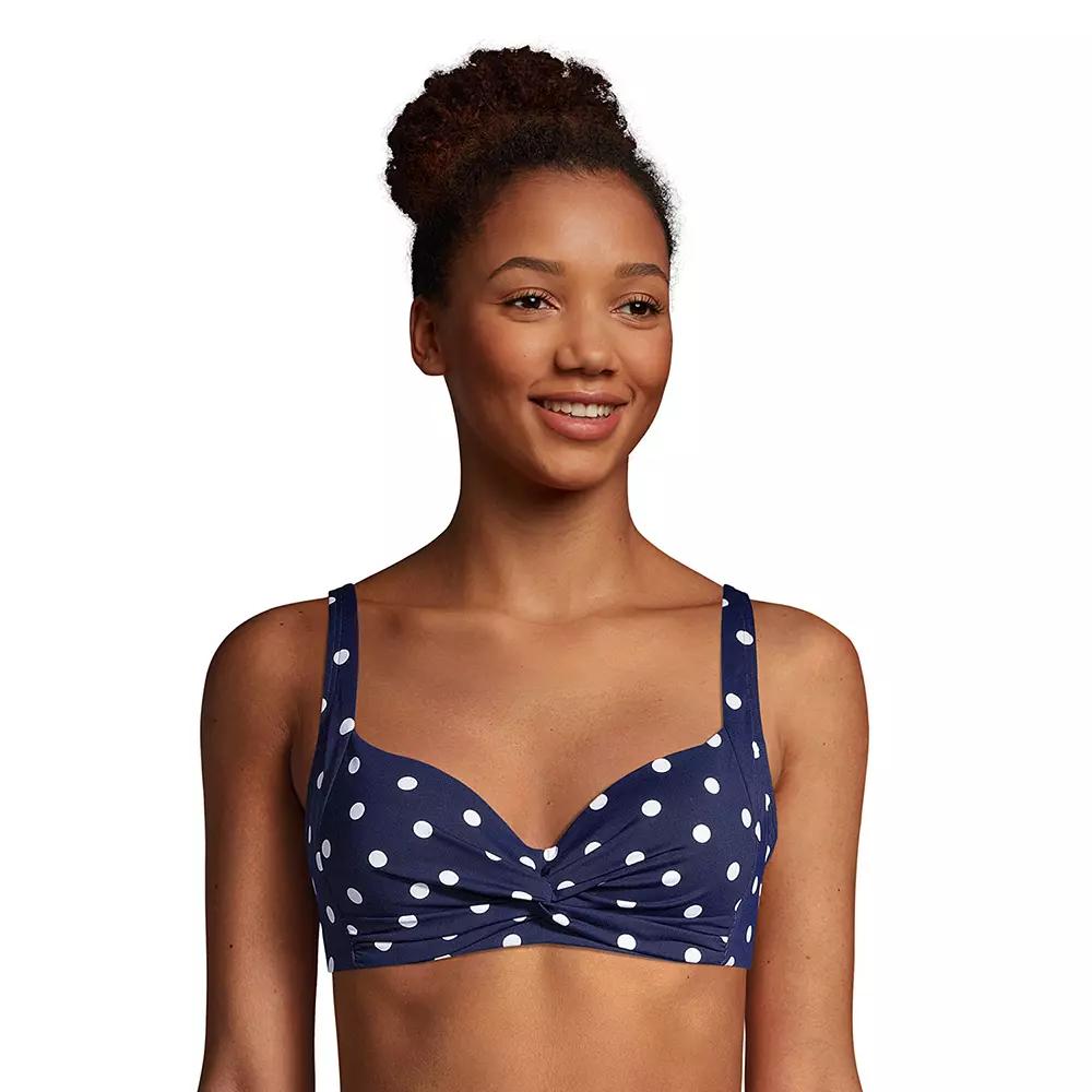 Women's Lands' End Twist-Front Underwire D-Cup Bikini Top,  Product Image