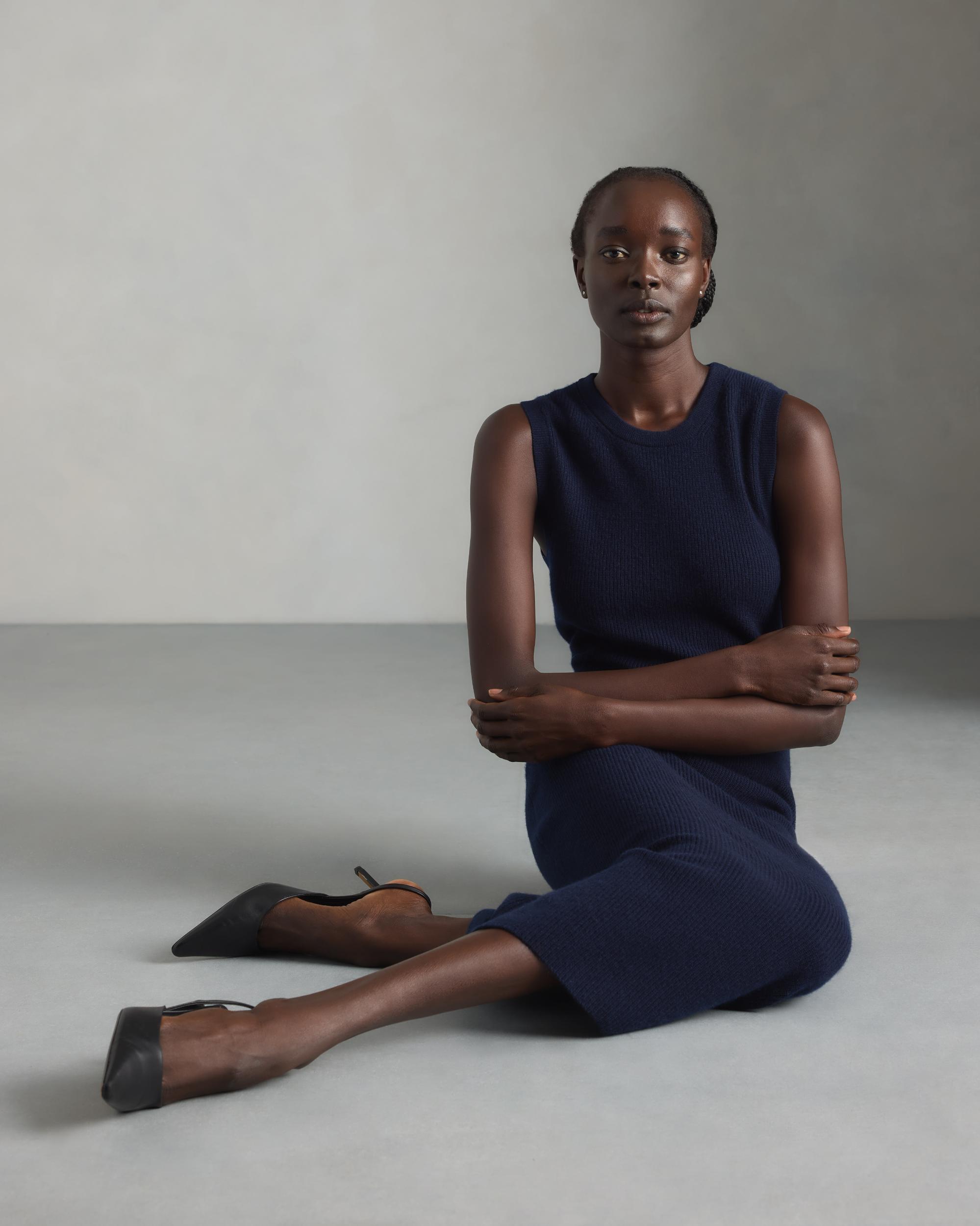 Quince | Women's Mongolian Cashmere Sleeveless Midi Sweater Dress Size XL Product Image