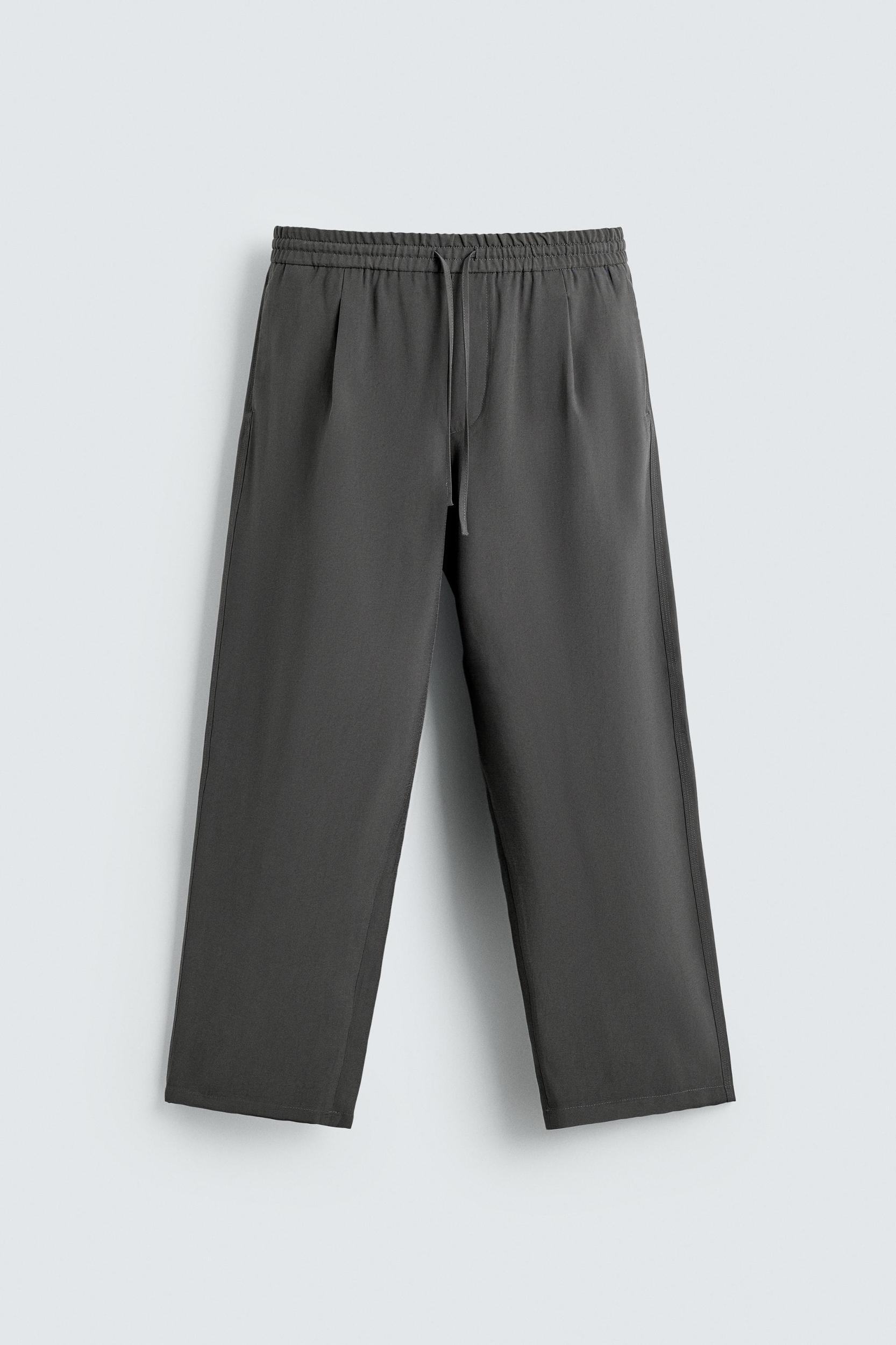 FLOWY TOPSTITCHED PANTS Product Image