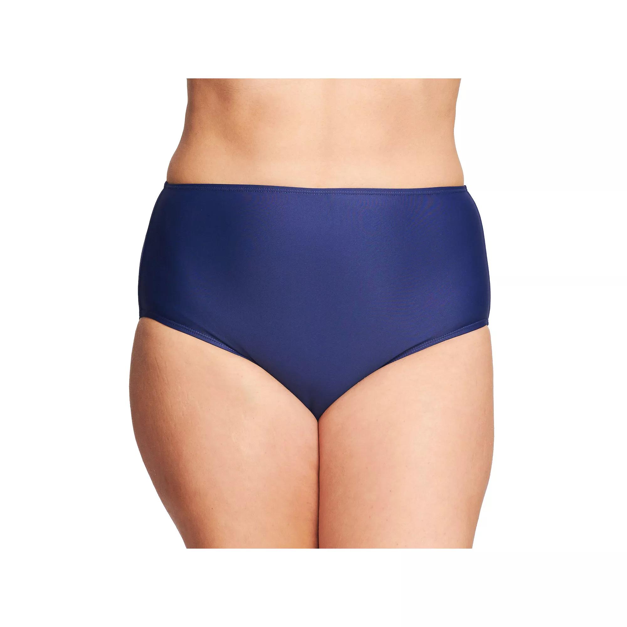 Plus Size Mazu Mid-Waist Swim Briefs, Women's, Size: 18 W, Black Product Image