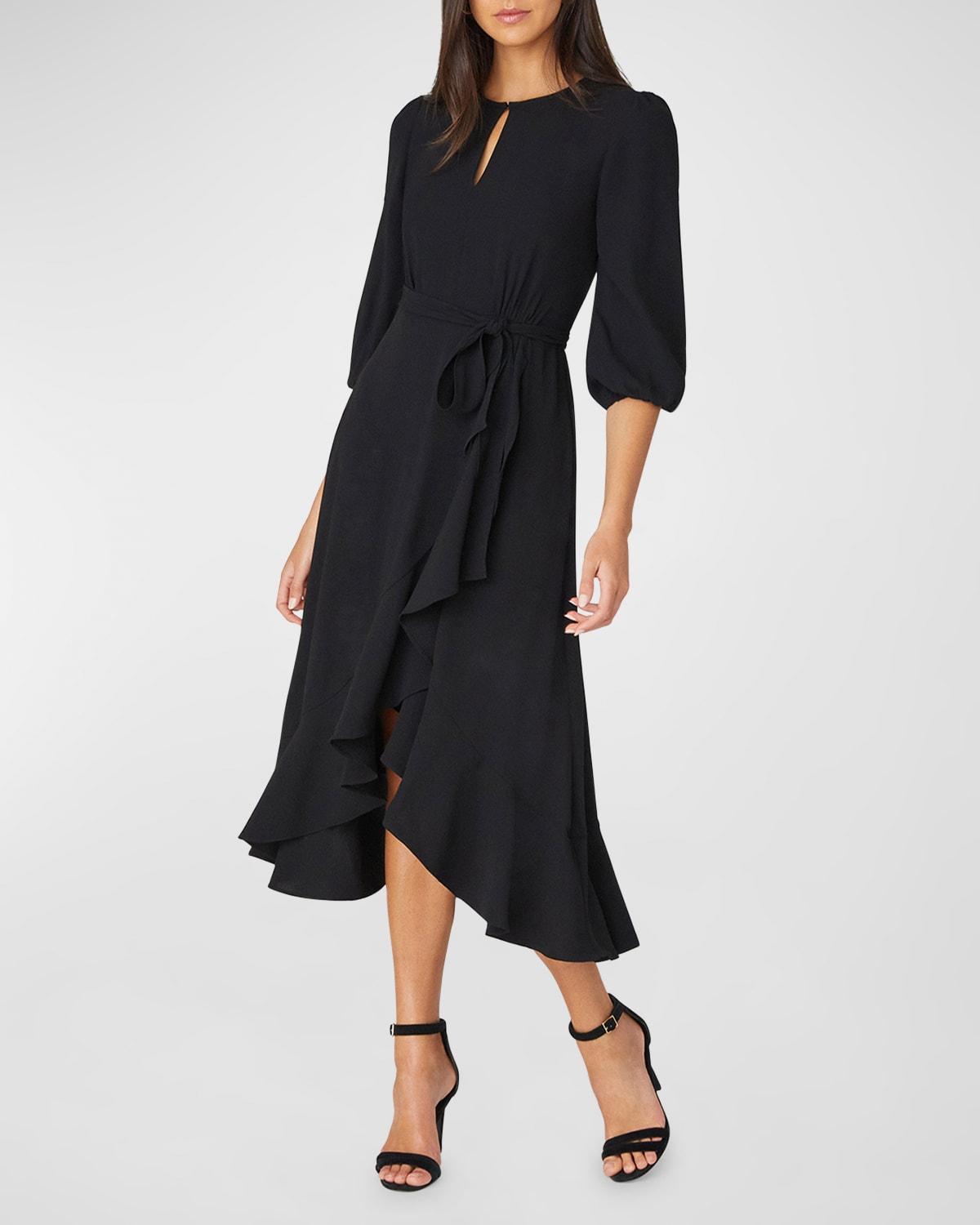 Berlin Cutout High-Low Ruffle Midi Dress Product Image