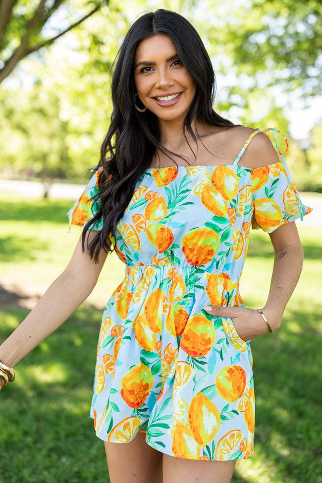 Easy Peasy Citrus Print Romper FINAL SALE Product Image