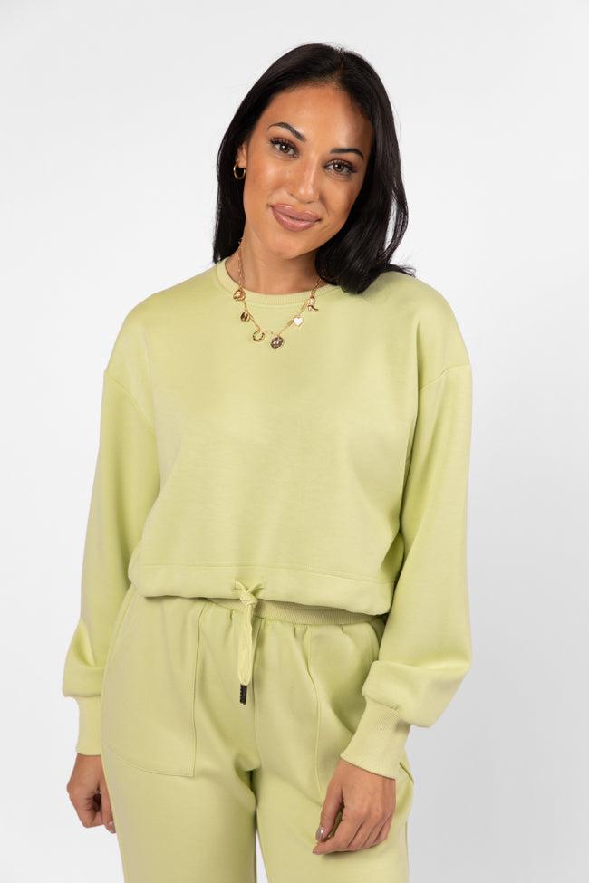 Only One Lime Drawstring Hem Pullover FINAL SALE Product Image