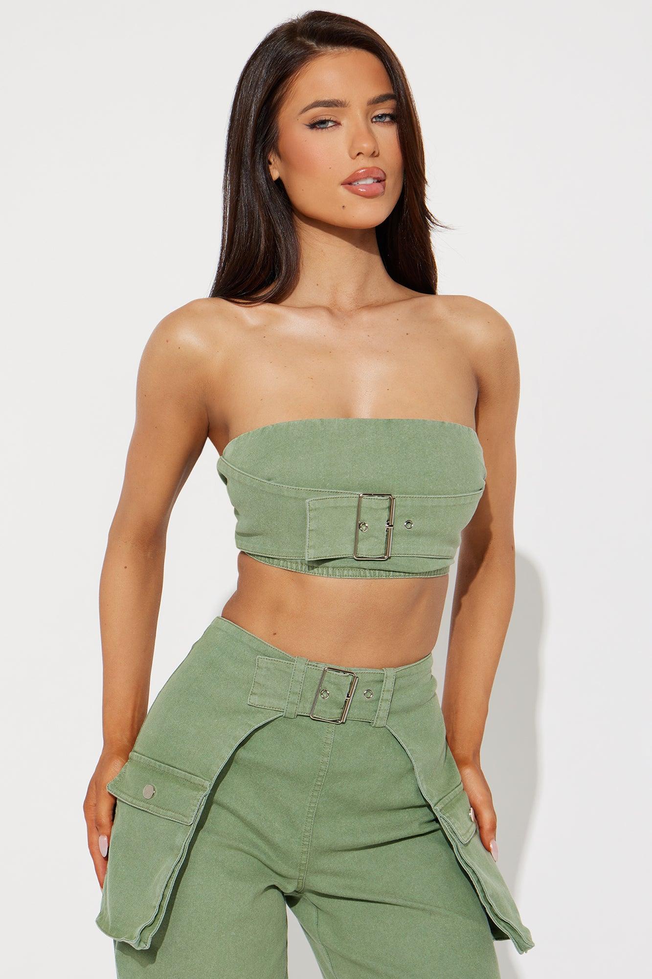 Janine Denim Pant Set - Green Product Image