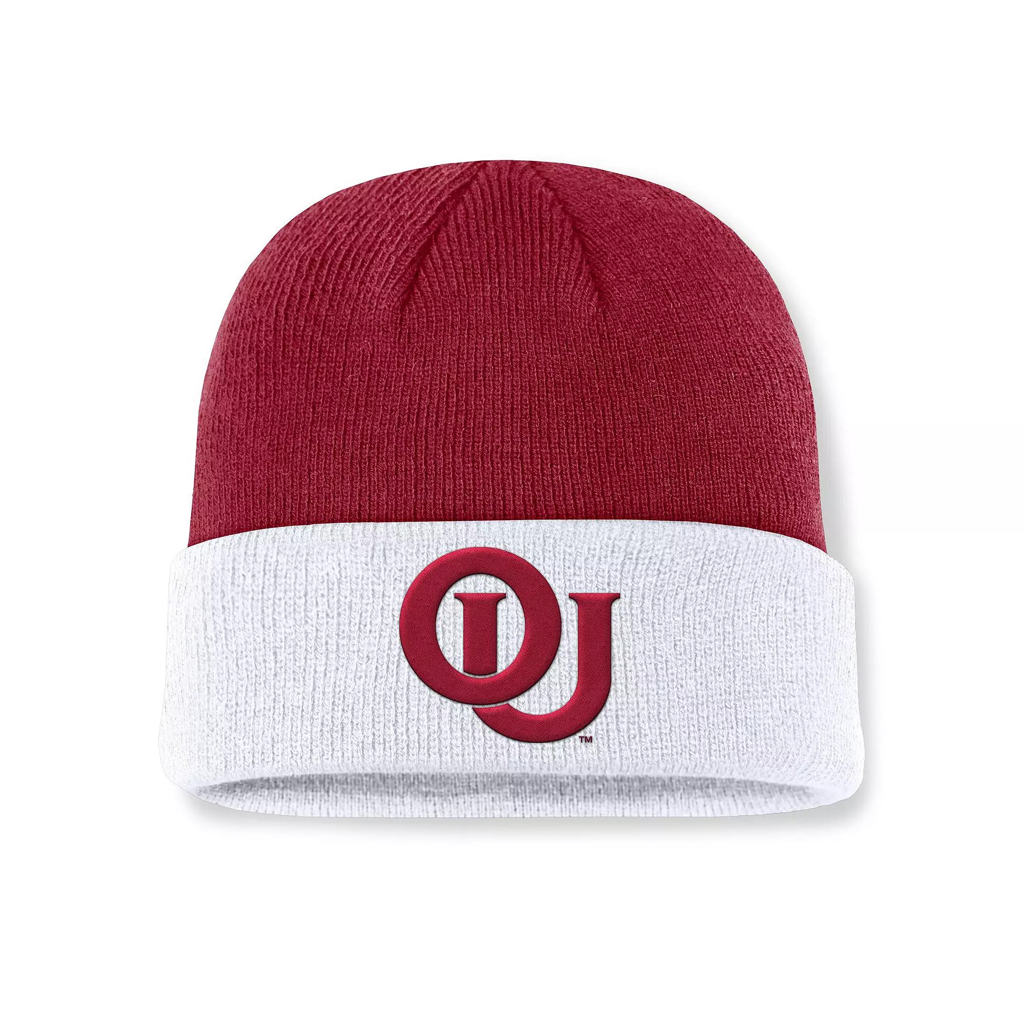 Men's Nike Crimson/White Oklahoma Sooners Legacy Terra Cuffed Knit Hat, Red Product Image