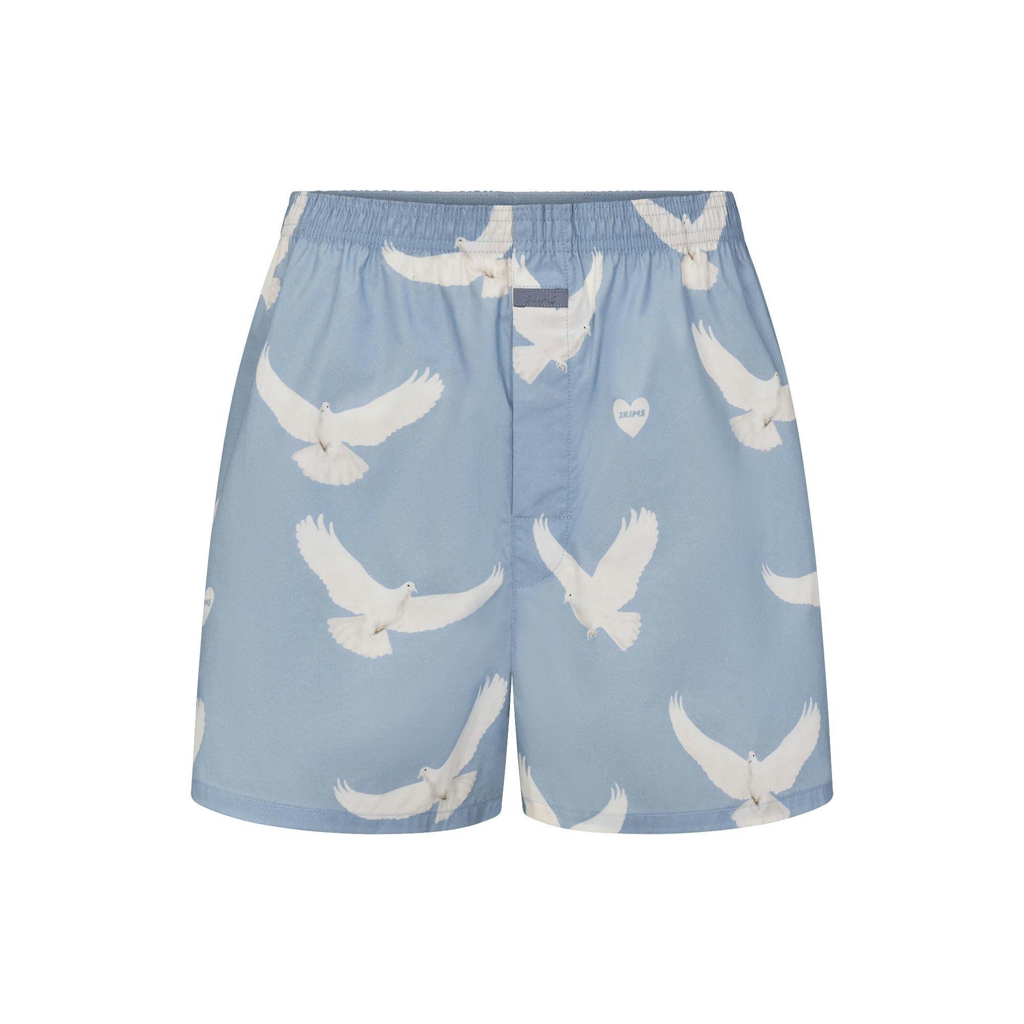 COTTON POPLIN MENS BOXER | AERO TEXTURED DOVE PRINT Product Image