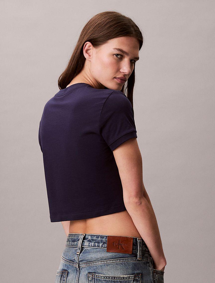 Logo Graphic Cropped Slim T-Shirt Product Image