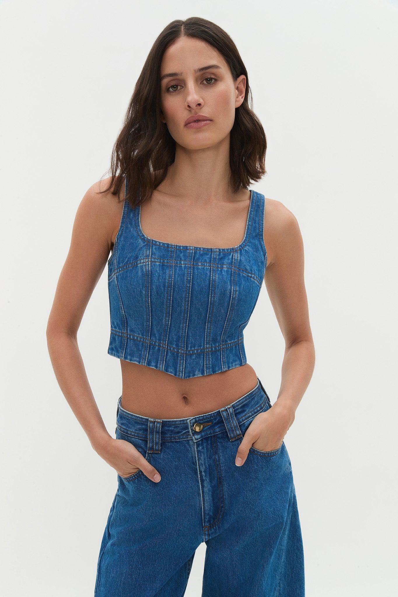 Rainer Denim Longline Bustier Product Image