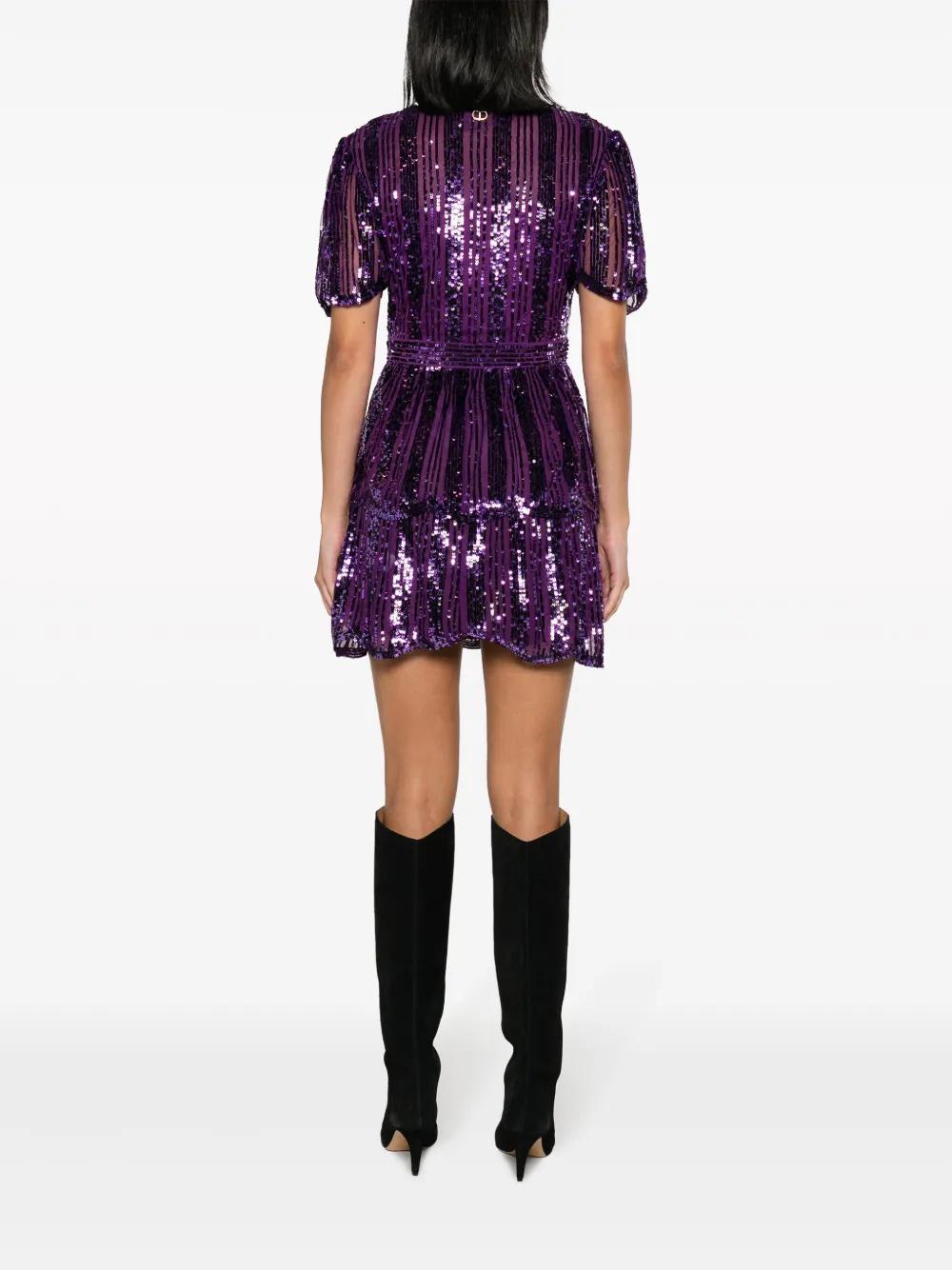 V-neck sequined minidress Product Image