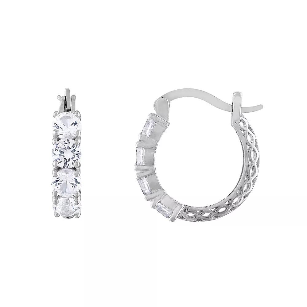 Designs by Gioelli Sterling Silver Filigree Hoop Earrings, Women's, Purple Product Image