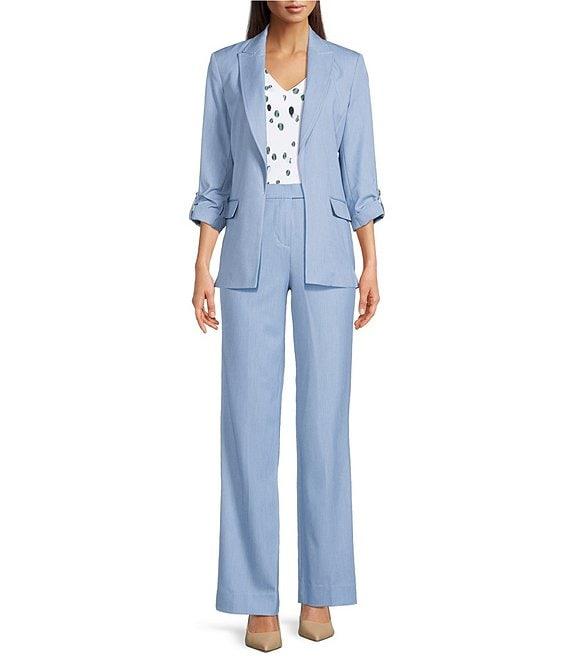 Calvin Klein Dotted V-Neck Flutter Short Sleeve Top Product Image