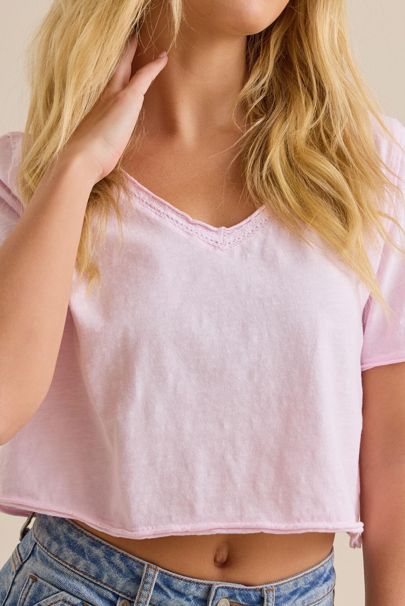 Vera Cropped Lace Tee Product Image