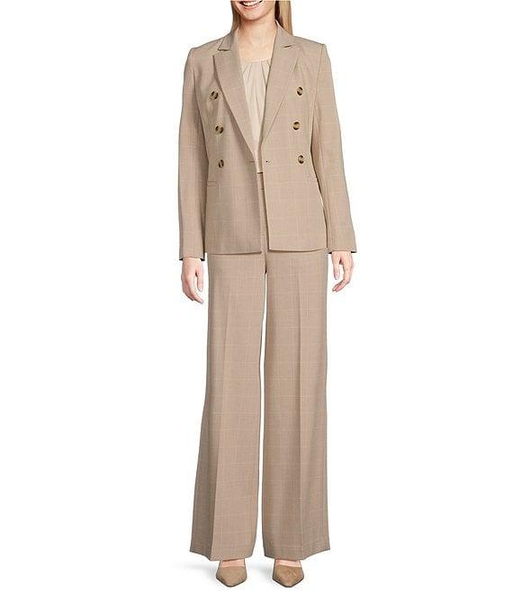 Calvin Klein Windowpane Wide Leg Pants Product Image
