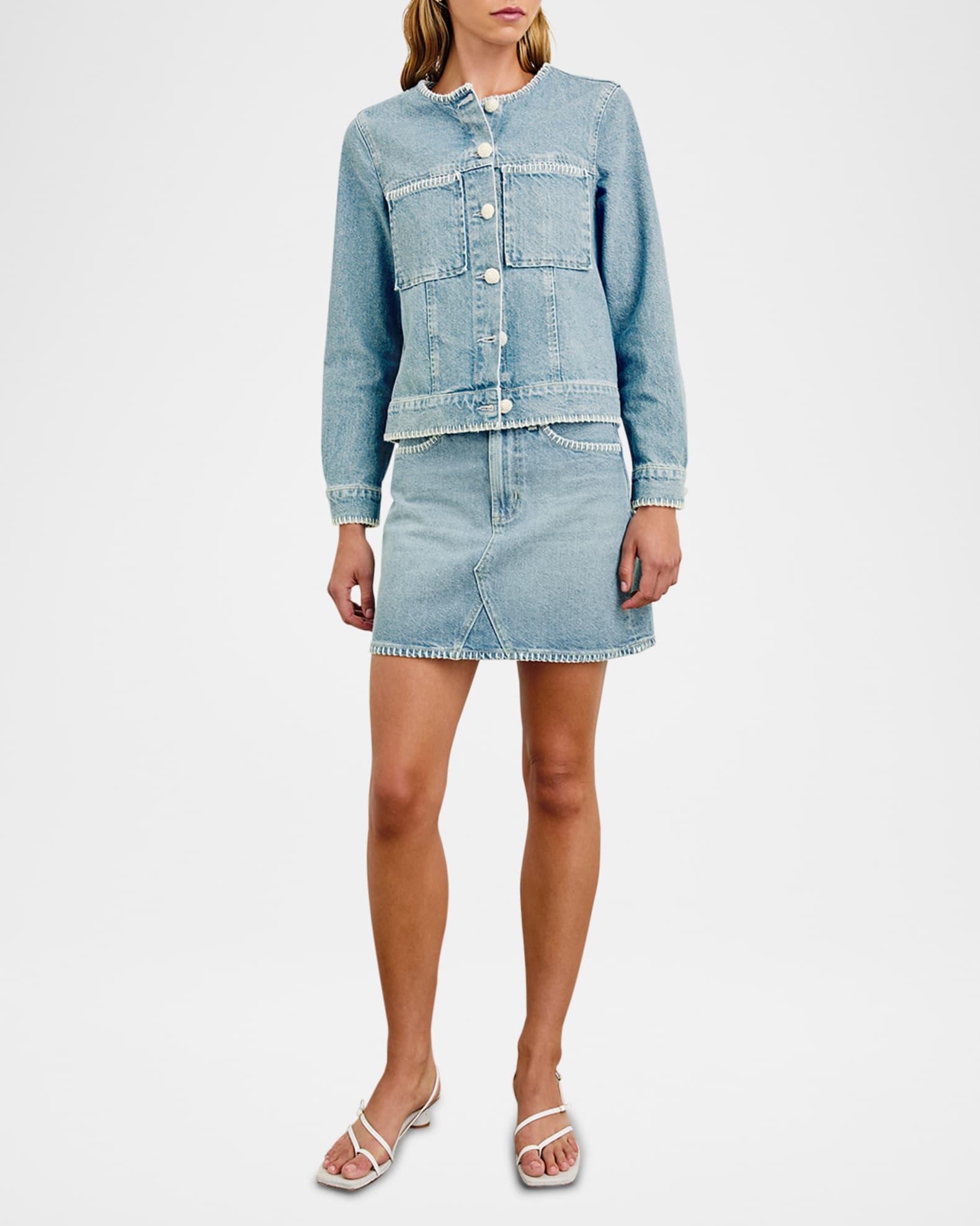 Lido Blanket Stitch Denim Jacket Product Image