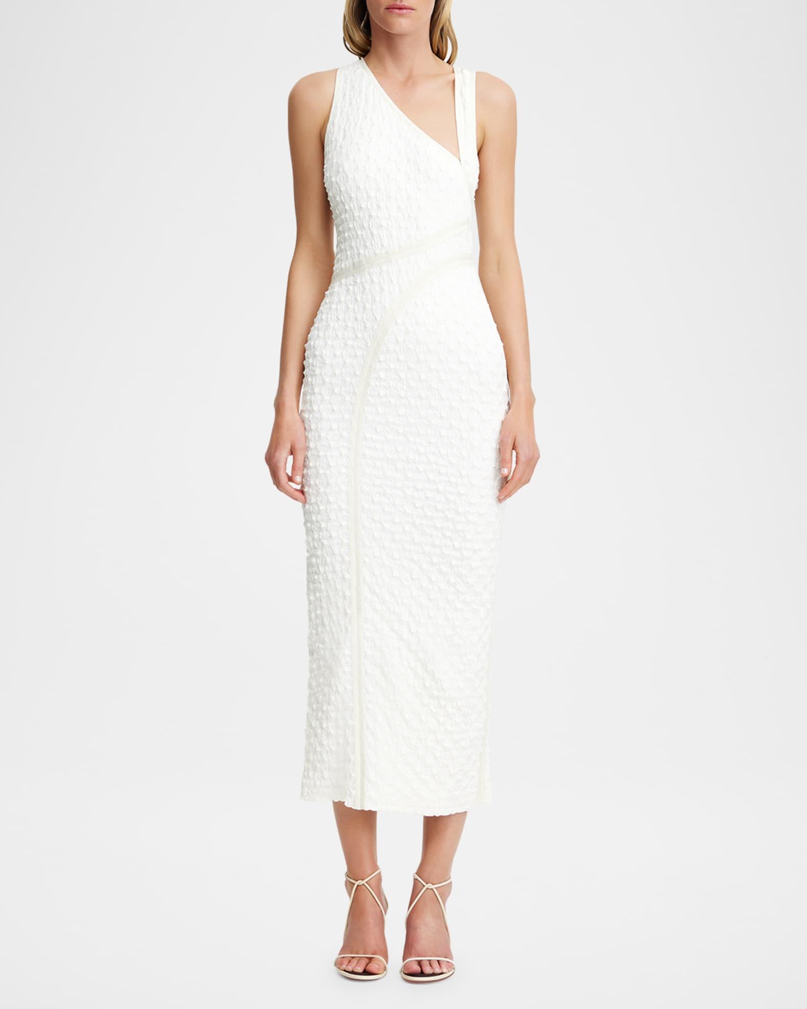 Alex Asymmetric Textured Midi Dress Product Image