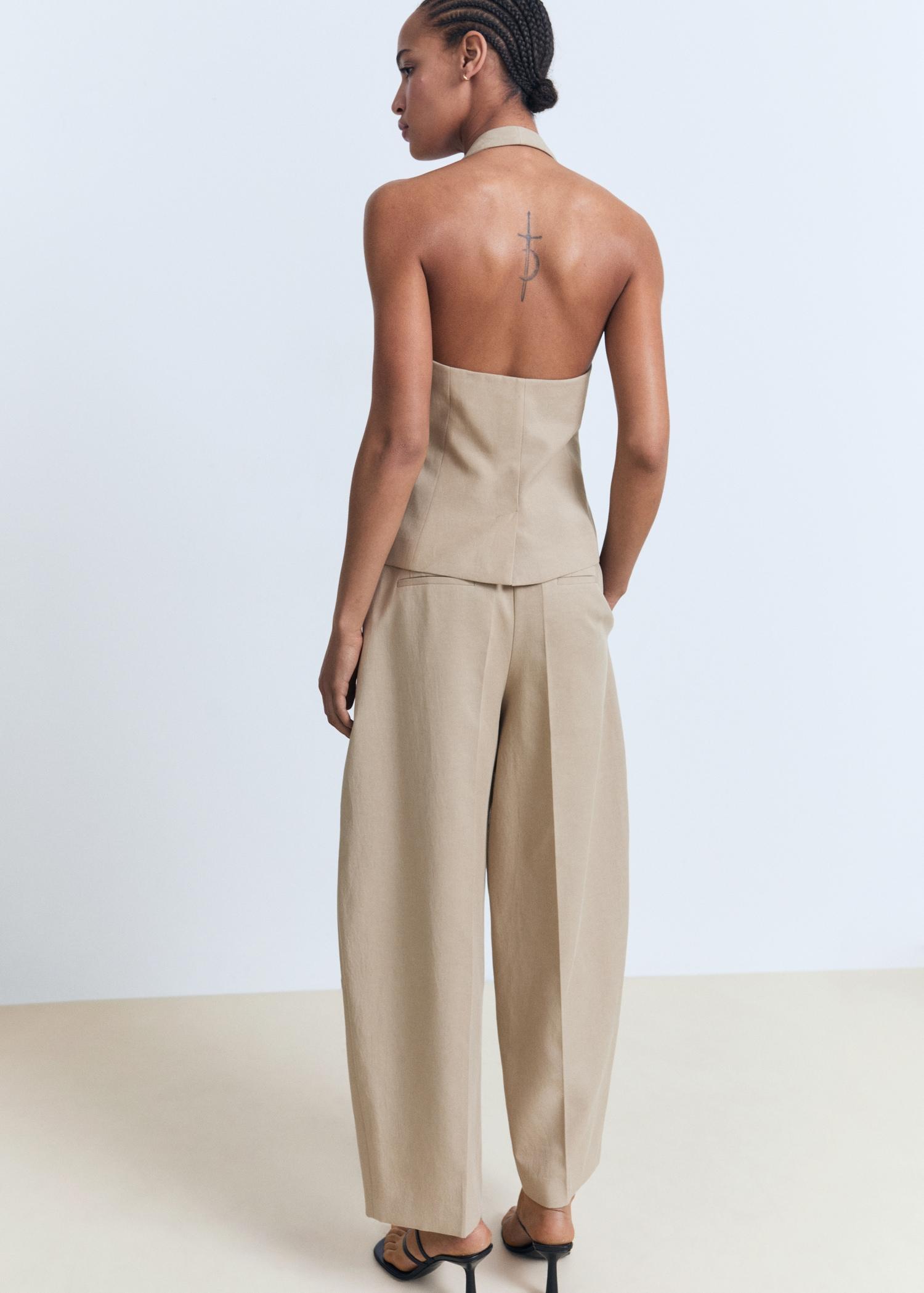 Linen-blend balloon pants - Women | MANGO USA Product Image
