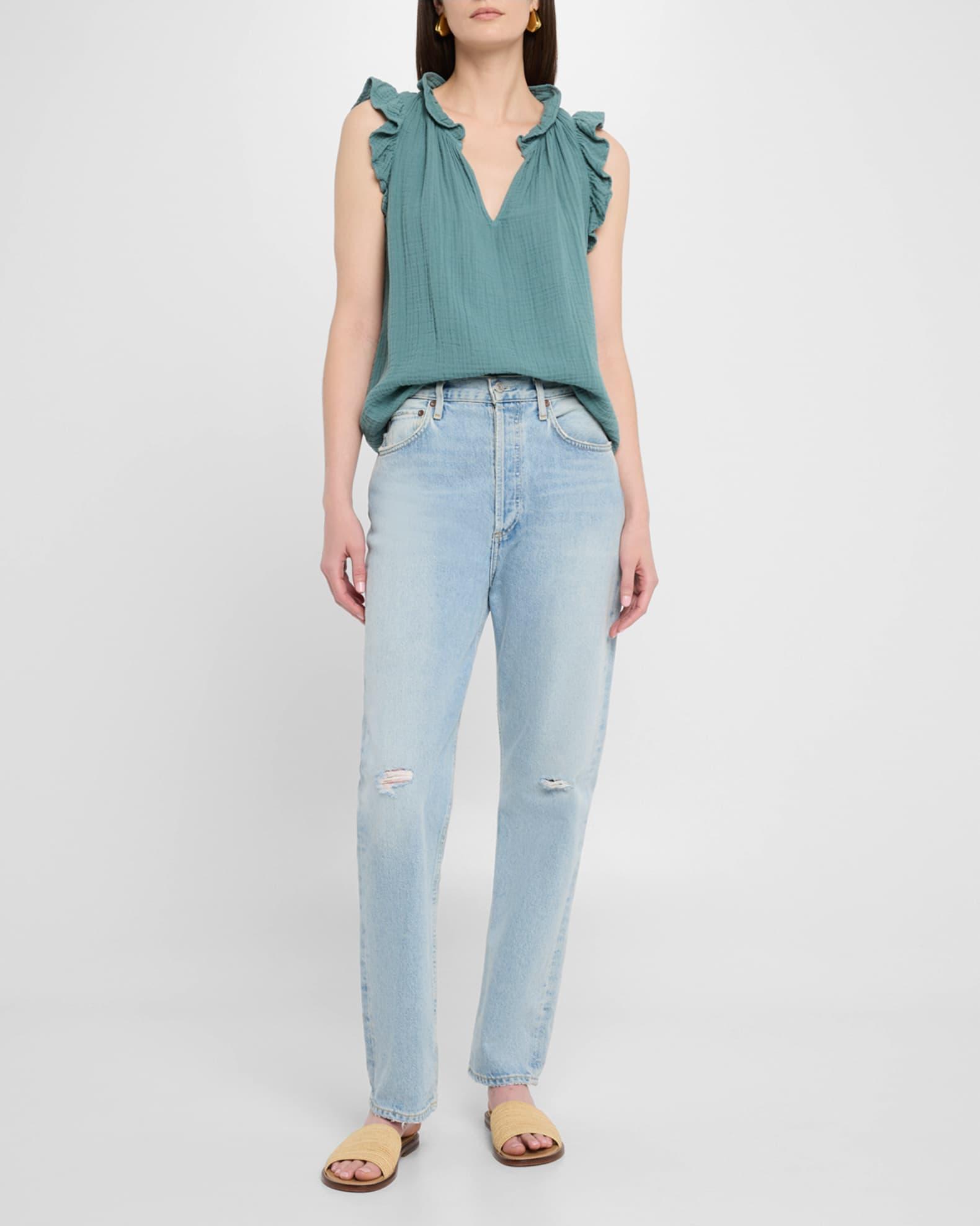 Bex Sleeveless Ruffle Cotton Gauze Top Product Image