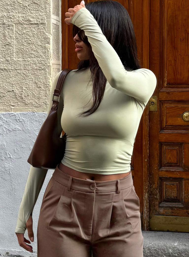 Farro Long Sleeve Top Sage Product Image