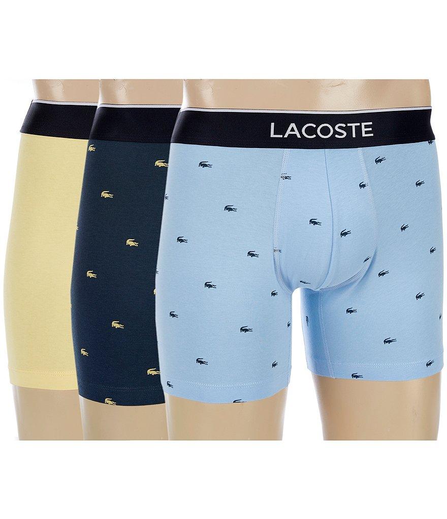 Lacoste Solid/Printed 5#double; Inseam Boxer Briefs 3-Pack Product Image