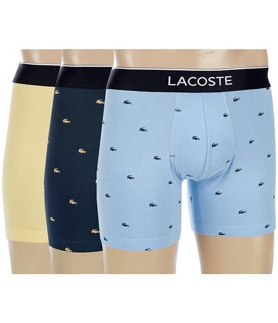 Lacoste Solid/Printed 5#double; Inseam Boxer Briefs 3-Pack Product Image