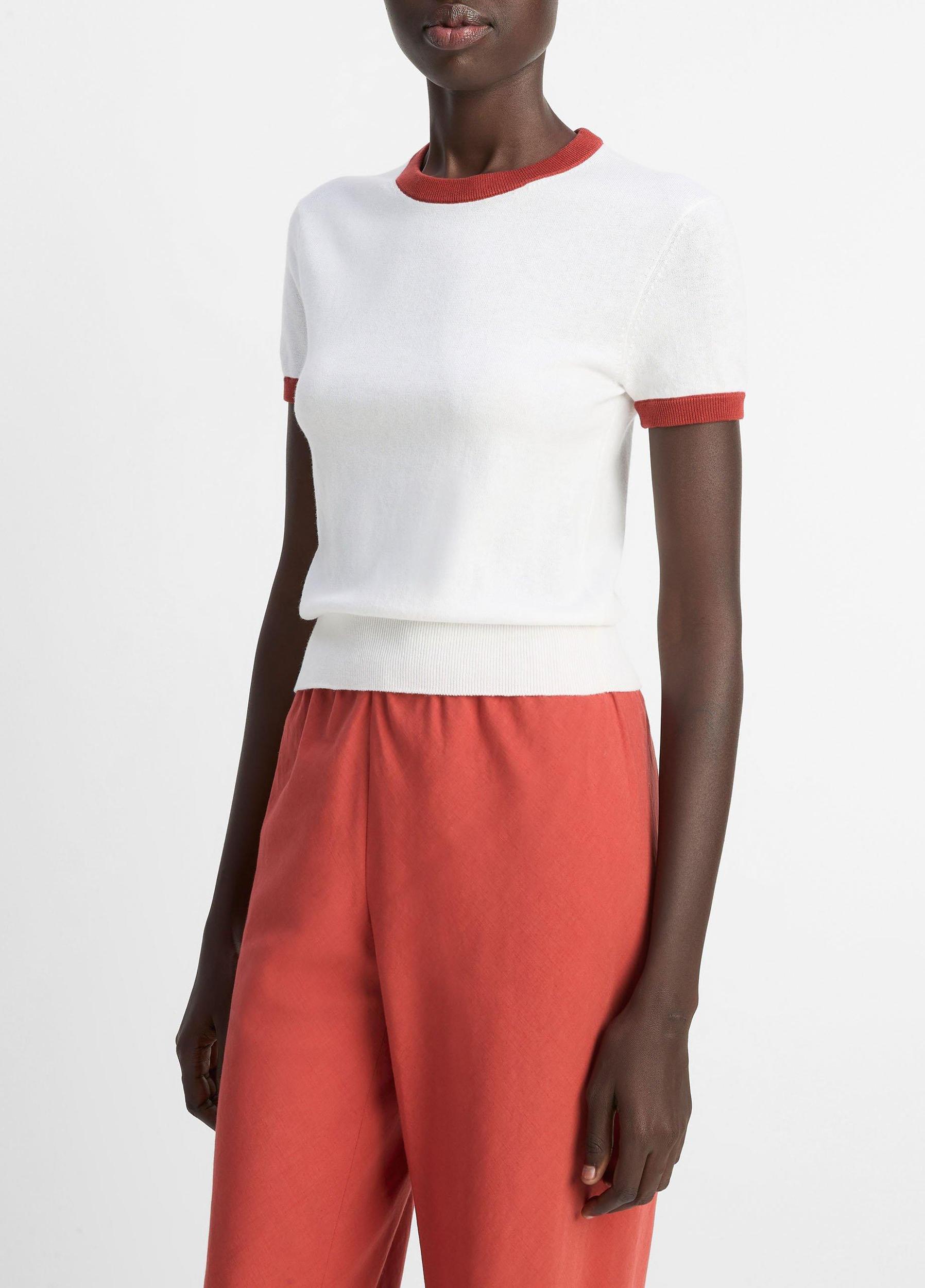 Cotton Ringer Sweater T-Shirt Product Image