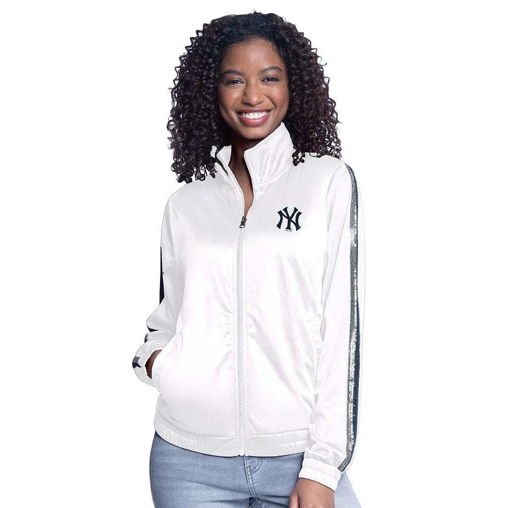 Women's G-III Sports by Carl Banks White New York Yankees Gear II Full-Zip Track Jacket,  Product Image