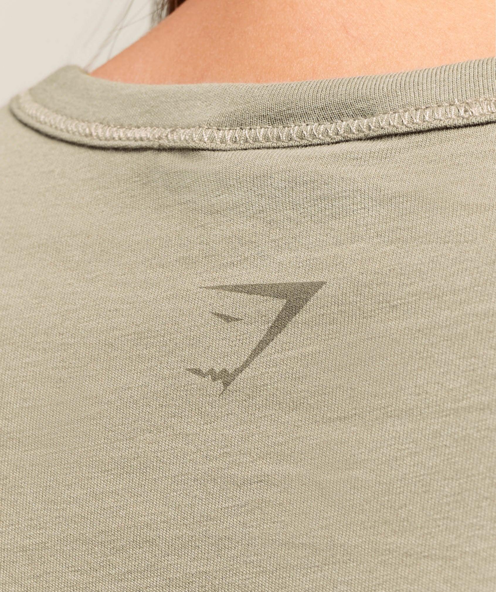 Gymshark Cotton Graphic Midi T-Shirt - Linen Brown Female Product Image