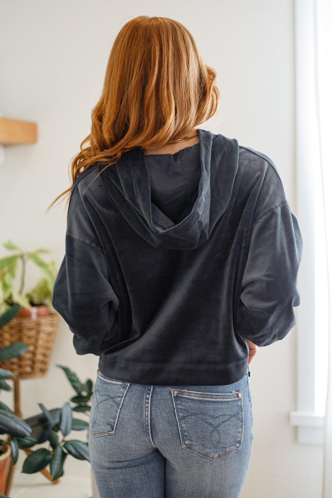 Velvet Icon Hoodie In Grey Blue (Online Exclusive) Product Image