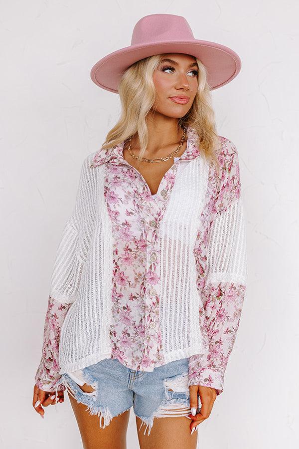 Romantic Bliss Knit Button Up Product Image