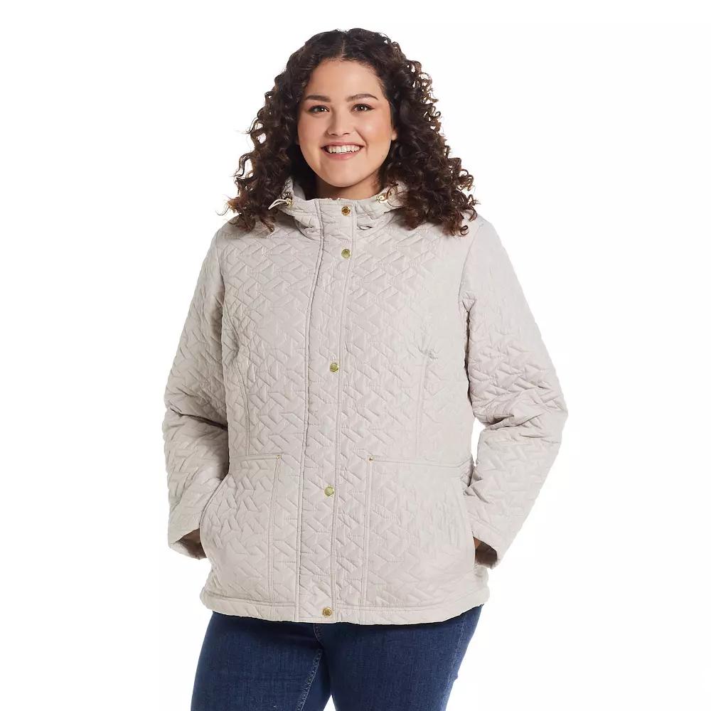 Plus Size Weathercast Hooded Quilted Jacket, Women's, Size: 3XL, Grey Hearth Product Image