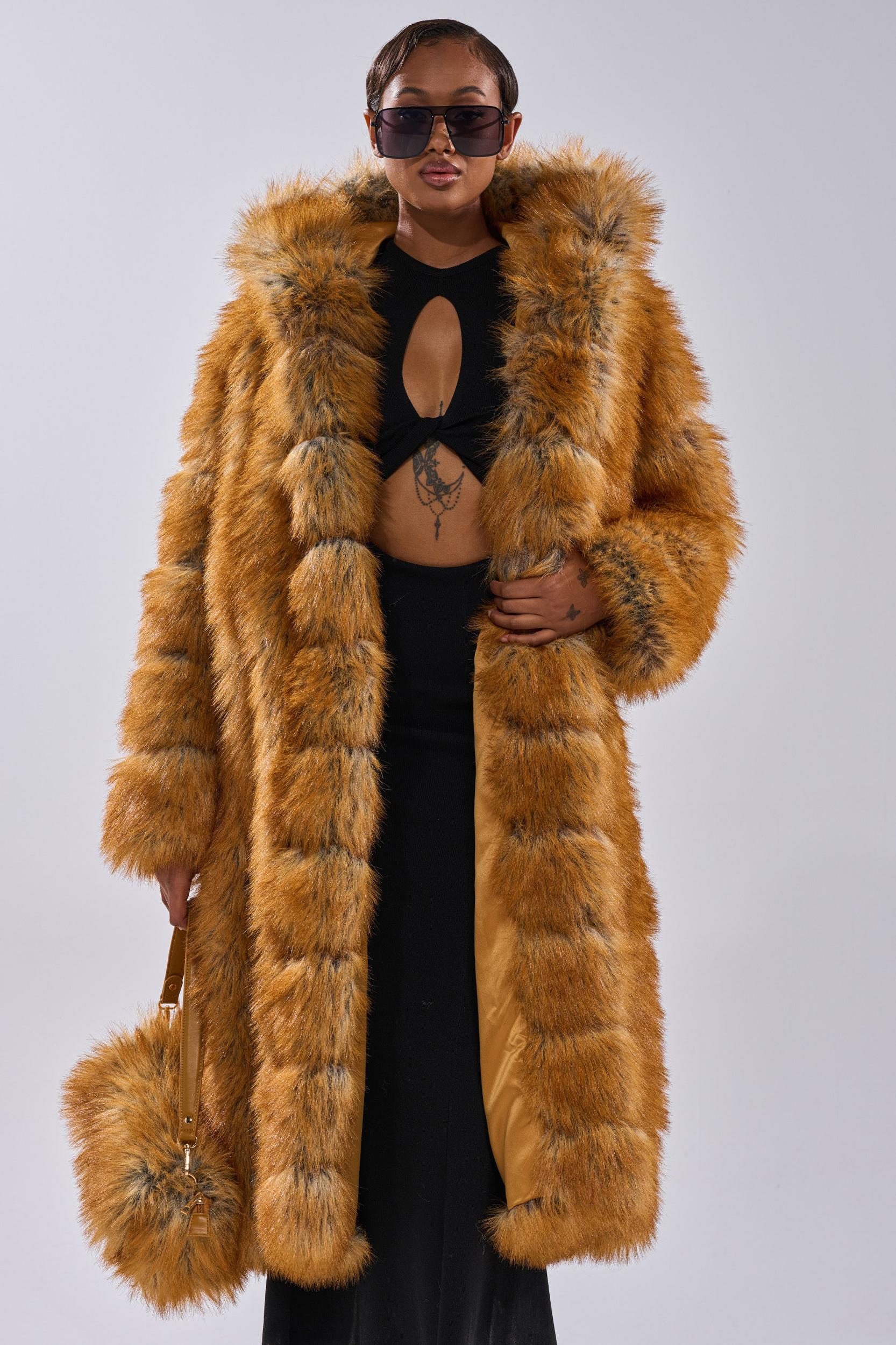 OLD MONEY FAUX FUR COAT Product Image