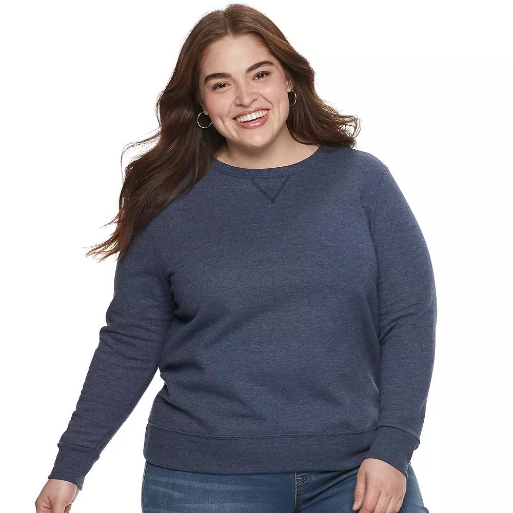 Plus Size Just My Size Fleece Crew Sweatshirt, Womens Purple Splendor Product Image