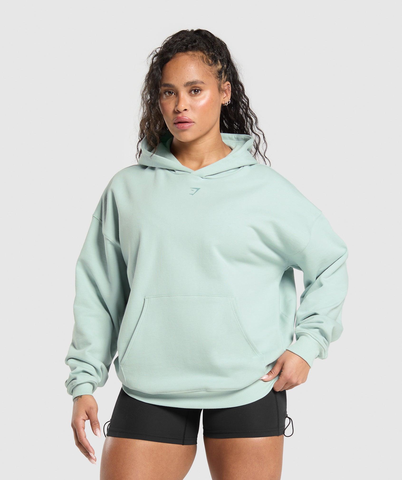 Gymshark Back Gains Graphic Hoodie - Morning Blue Female Product Image